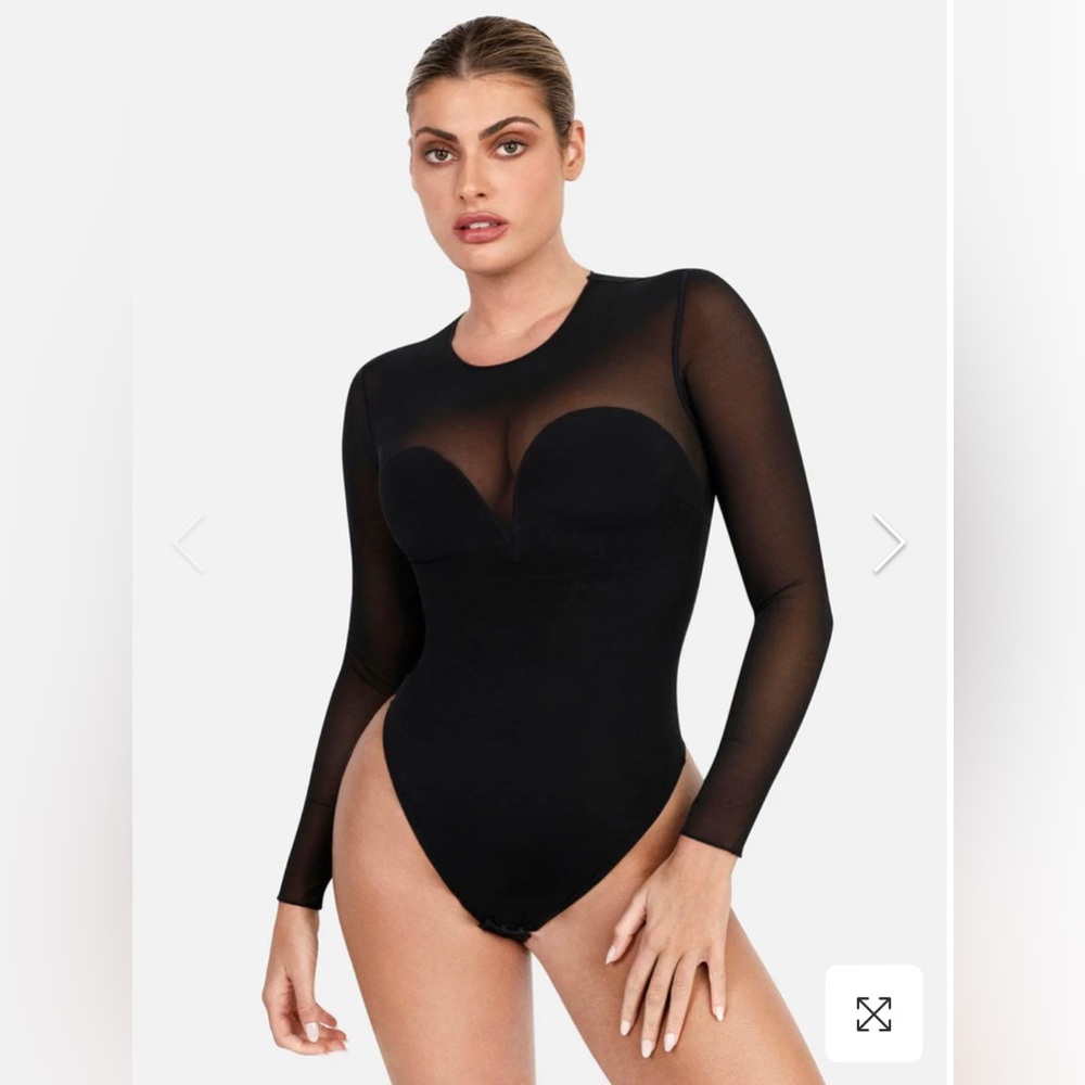 BRAND NEW Popilush sheer mesh shape wear thong bodysuit